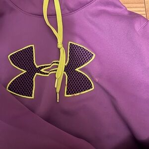 Under Armour Violet Hoodie with Neon Yellow Accents
